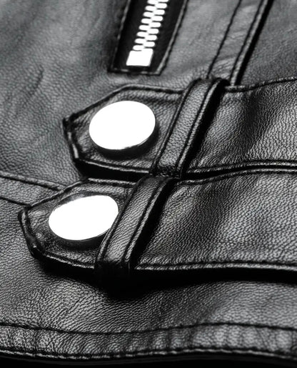 Modische Damen Biker Jacke mit Stehkragen | Kurz