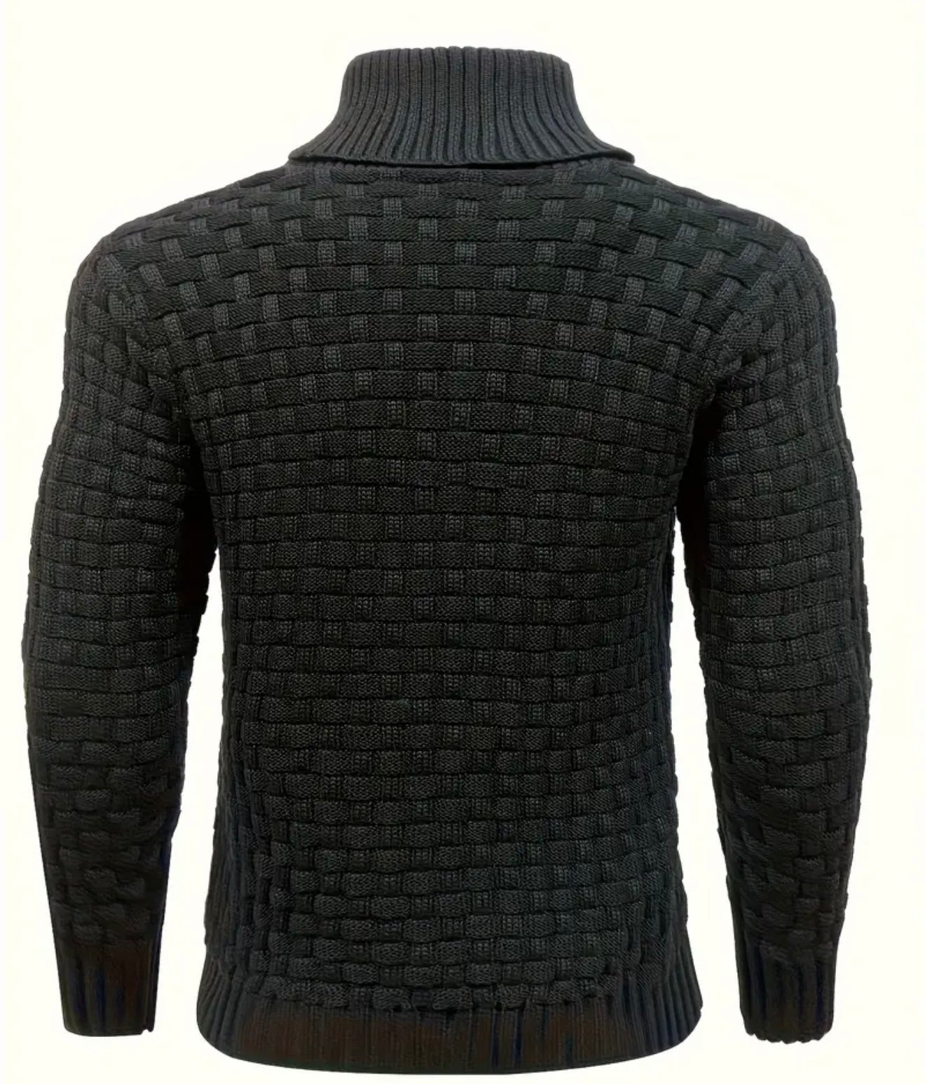 Herren Strickpullover mit Stehkragen und Knopfleiste