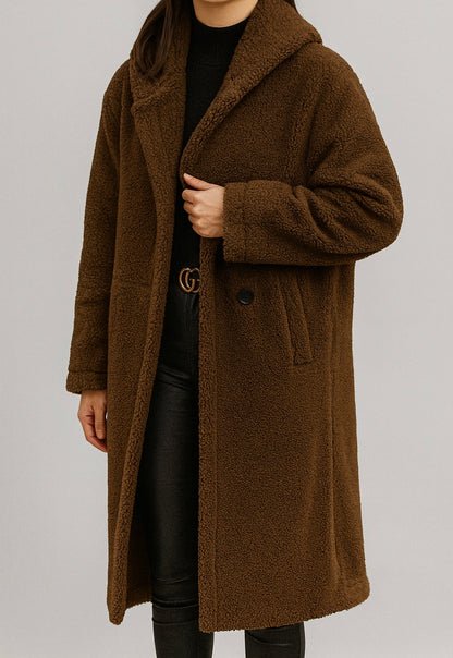 Langer Damenmantel mit Kapuze – Warm, Bequem & Stilvoll für den Winter