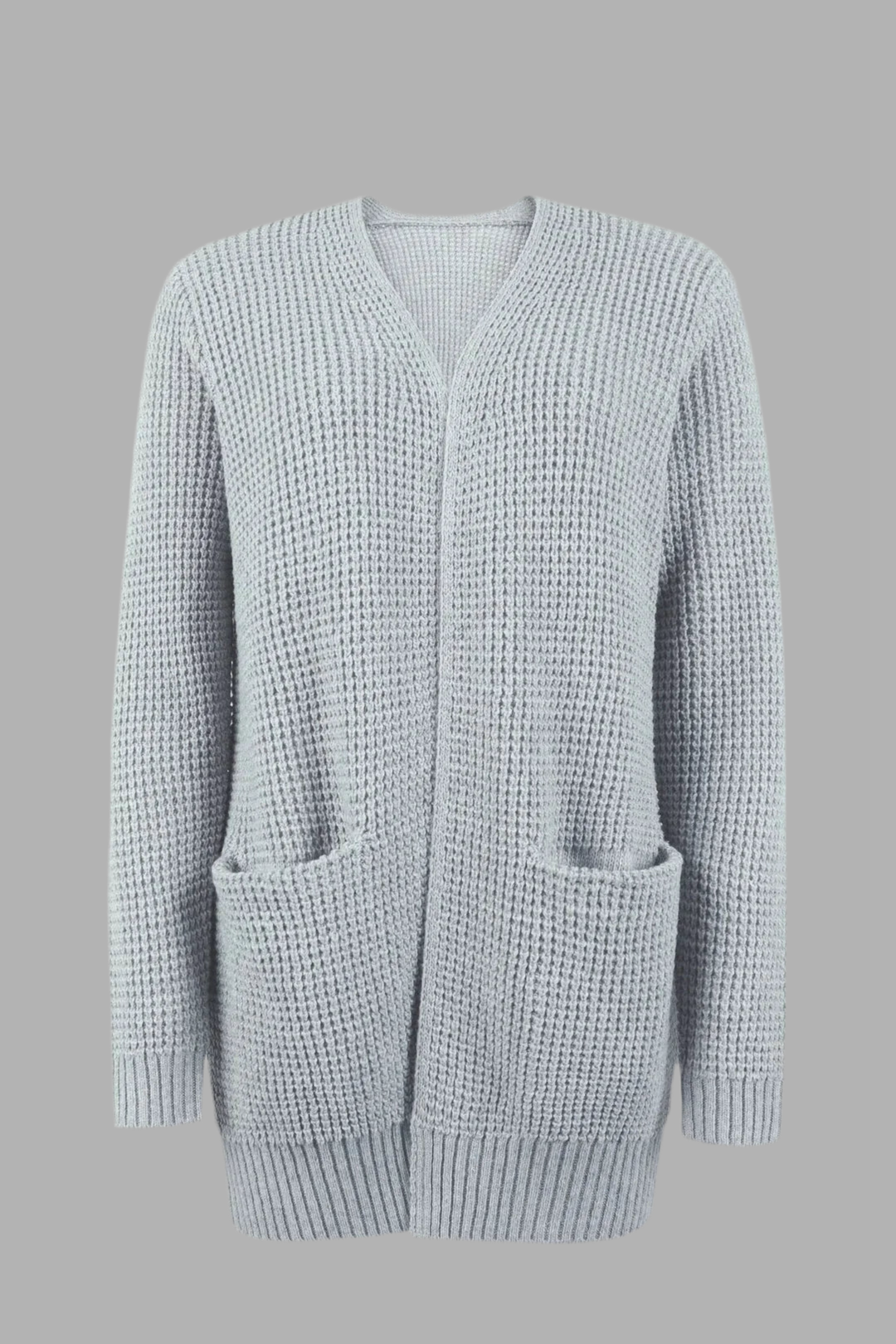 Lange Damen Strickjacke mit Taschen | Warm