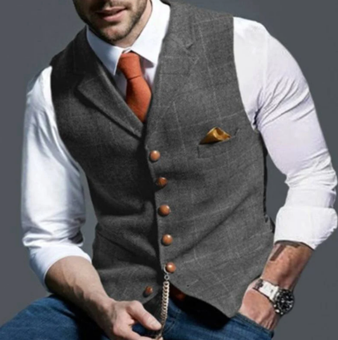 Klassische Herrenweste mit Knopfleiste | Slim-Fit