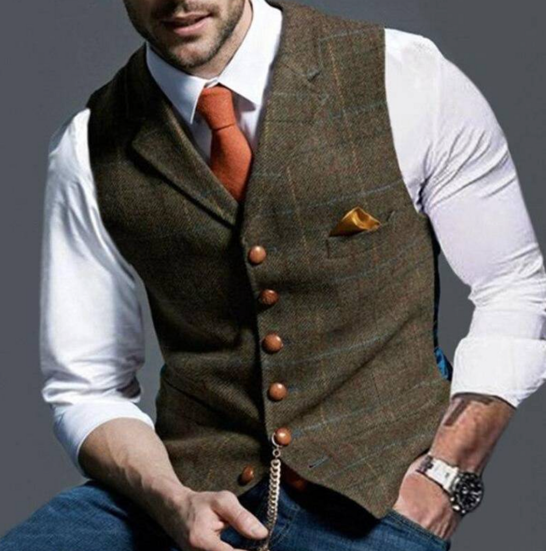 Klassische Herrenweste mit Knopfleiste | Slim-Fit
