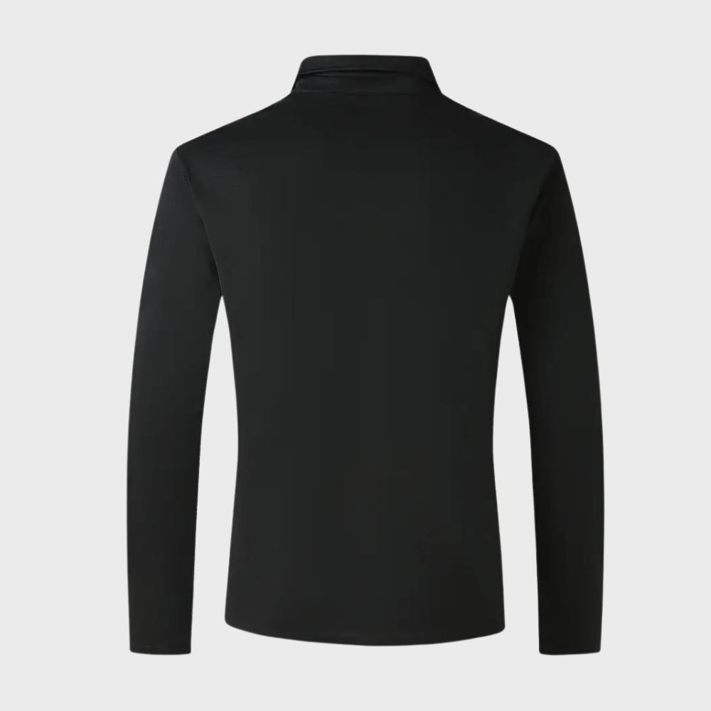 Langarmshirt mit Kragen, Knopfleiste und Stickerei