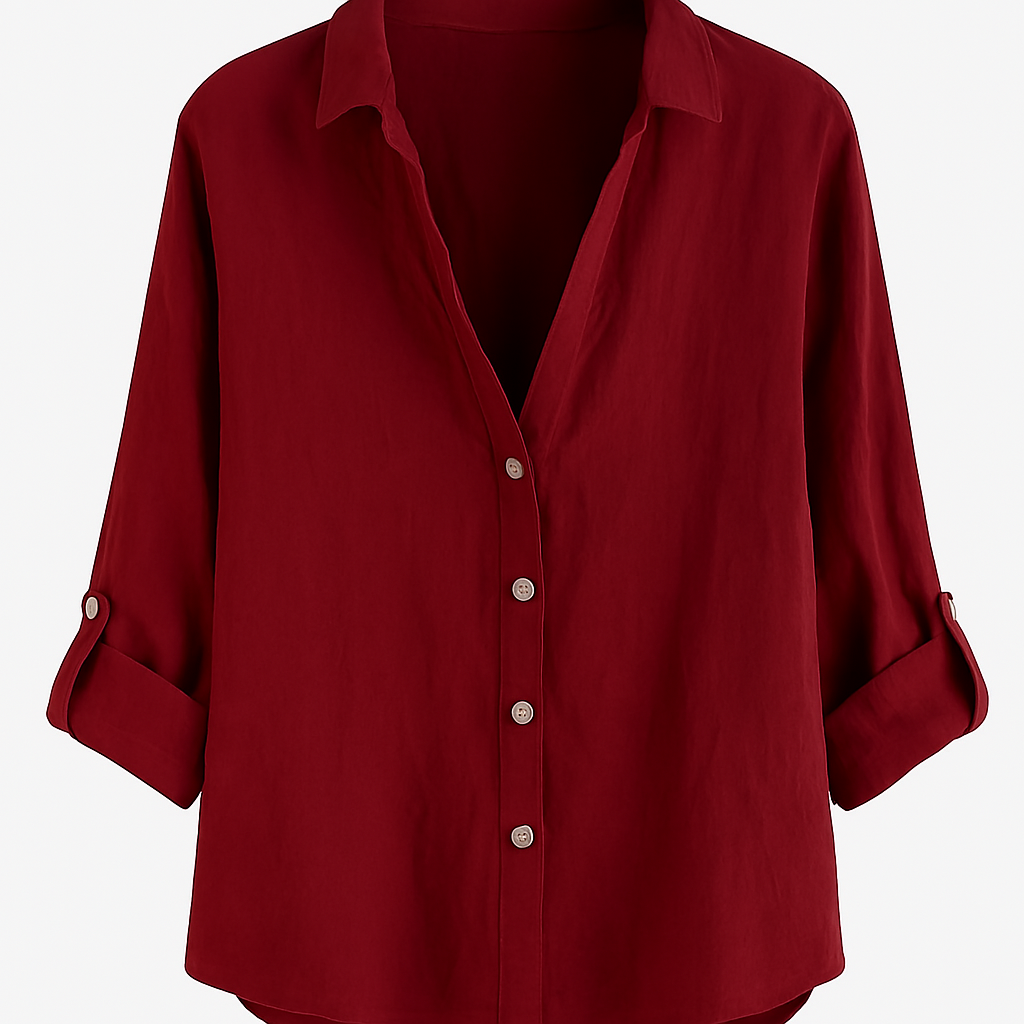 Locker geschnittene Bluse mit Kragen und Knopfleiste