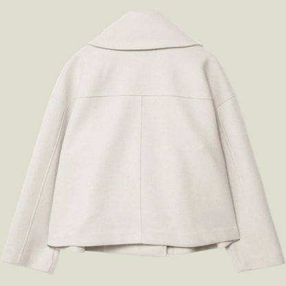 Damen Kurzjacke mit Reverskragen und doppelreihiger Knopfleiste