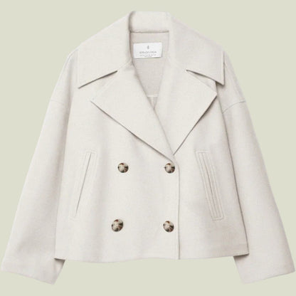 Damen Kurzjacke mit Reverskragen und doppelreihiger Knopfleiste