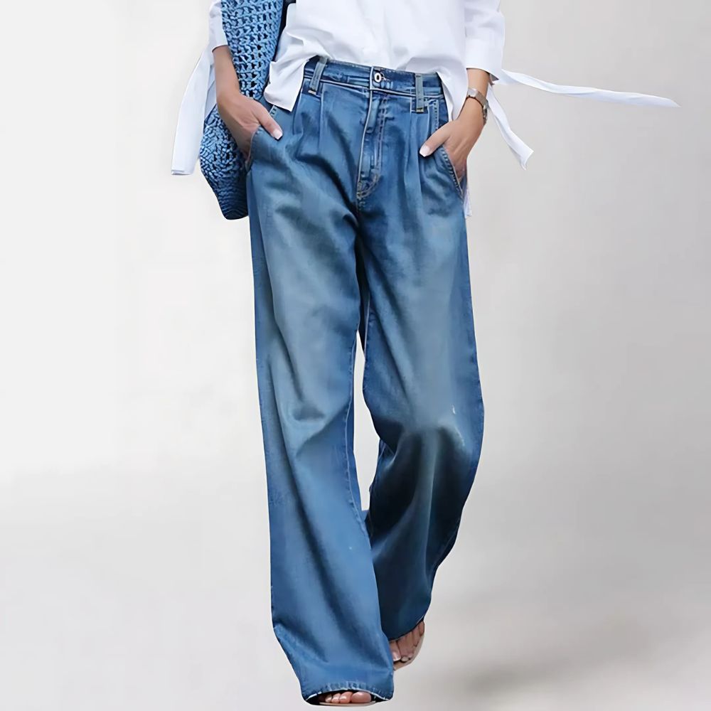 Weit geschnittene Hose mit geradem Bein für Damen