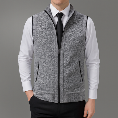Elegante Strickweste mit Reißverschluss und Modernem Schnitt
