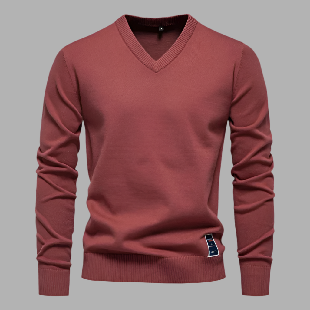 Pullover für Herren mit V-Ausschnitt aus Strickstoff