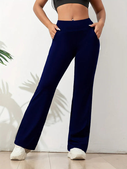 Damen Sportliche Hose mit weitem Bein und elastischem Bund