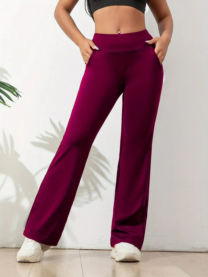 Damen Sportliche Hose mit weitem Bein und elastischem Bund