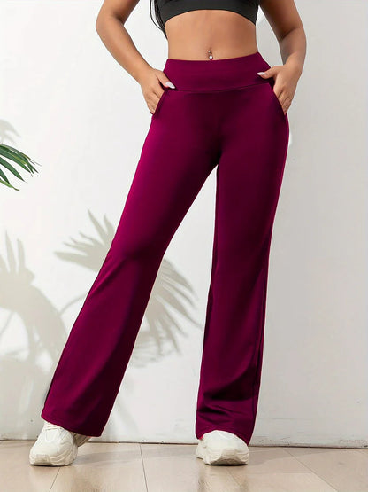 Damen Sportliche Hose mit weitem Bein und elastischem Bund