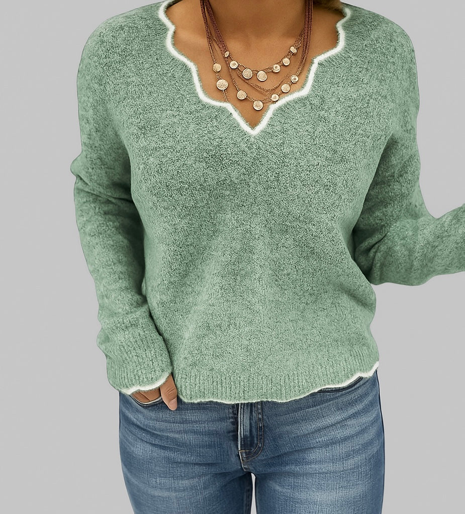 Damenpullover mit V-Ausschnitt – Feminin & Elegant