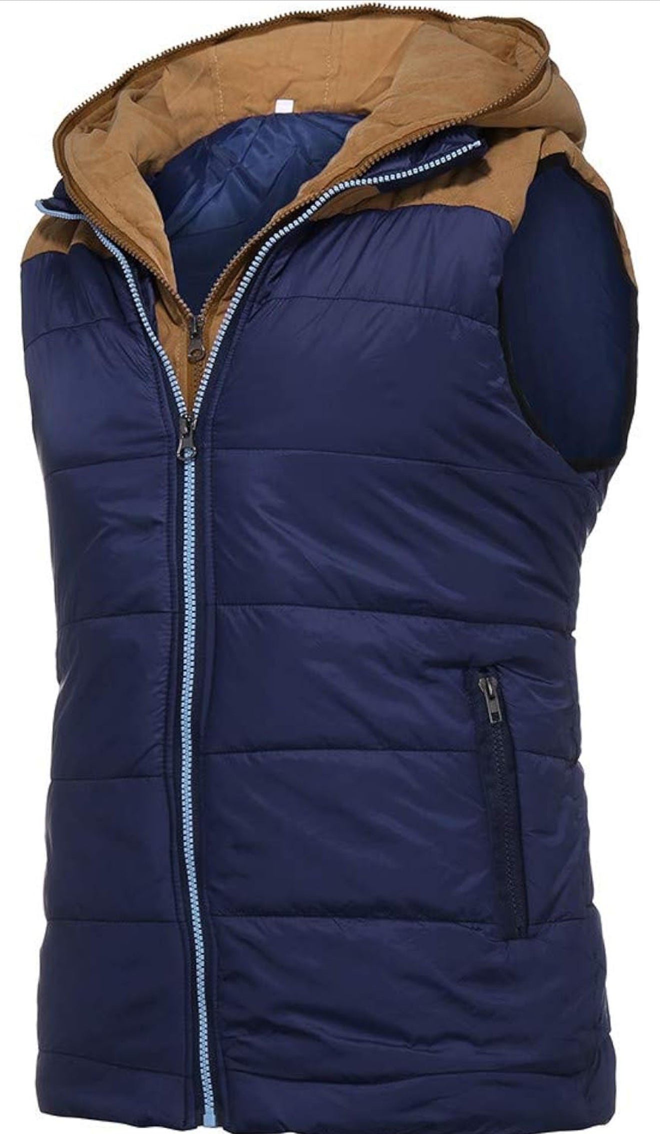 Herren Steppweste mit Kapuze und Reißverschluss