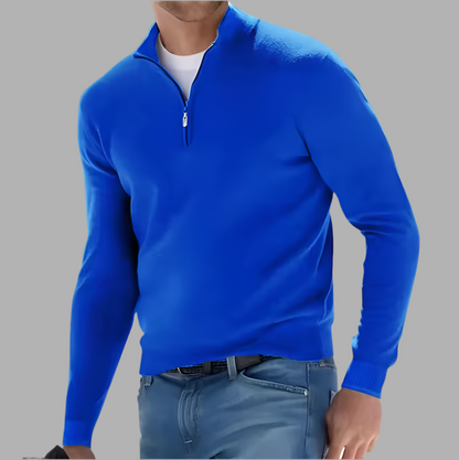 Eleganter Herrenpullover mit Modernem Stehkragen und Bequemer Passform