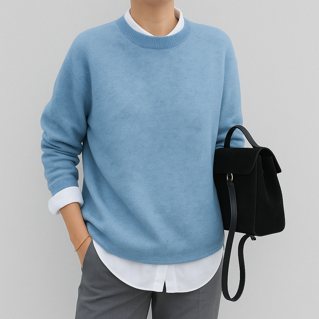 Eleganter Pullover für Damen mit Rundhalsausschnitt und legerem Schnitt
