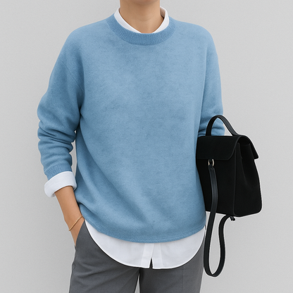 Eleganter Pullover für Damen mit Rundhalsausschnitt und legerem Schnitt