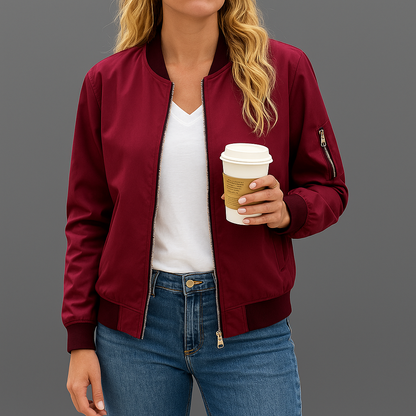 Damen Bomberjacke mit Zipper | Übergangsjacke