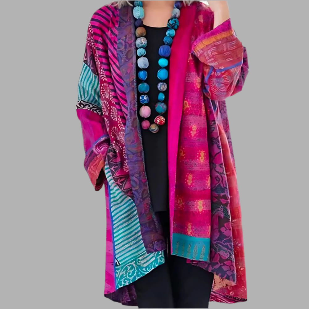 Damenmantel mit lockerer Passform & Taschen – Strickjacke