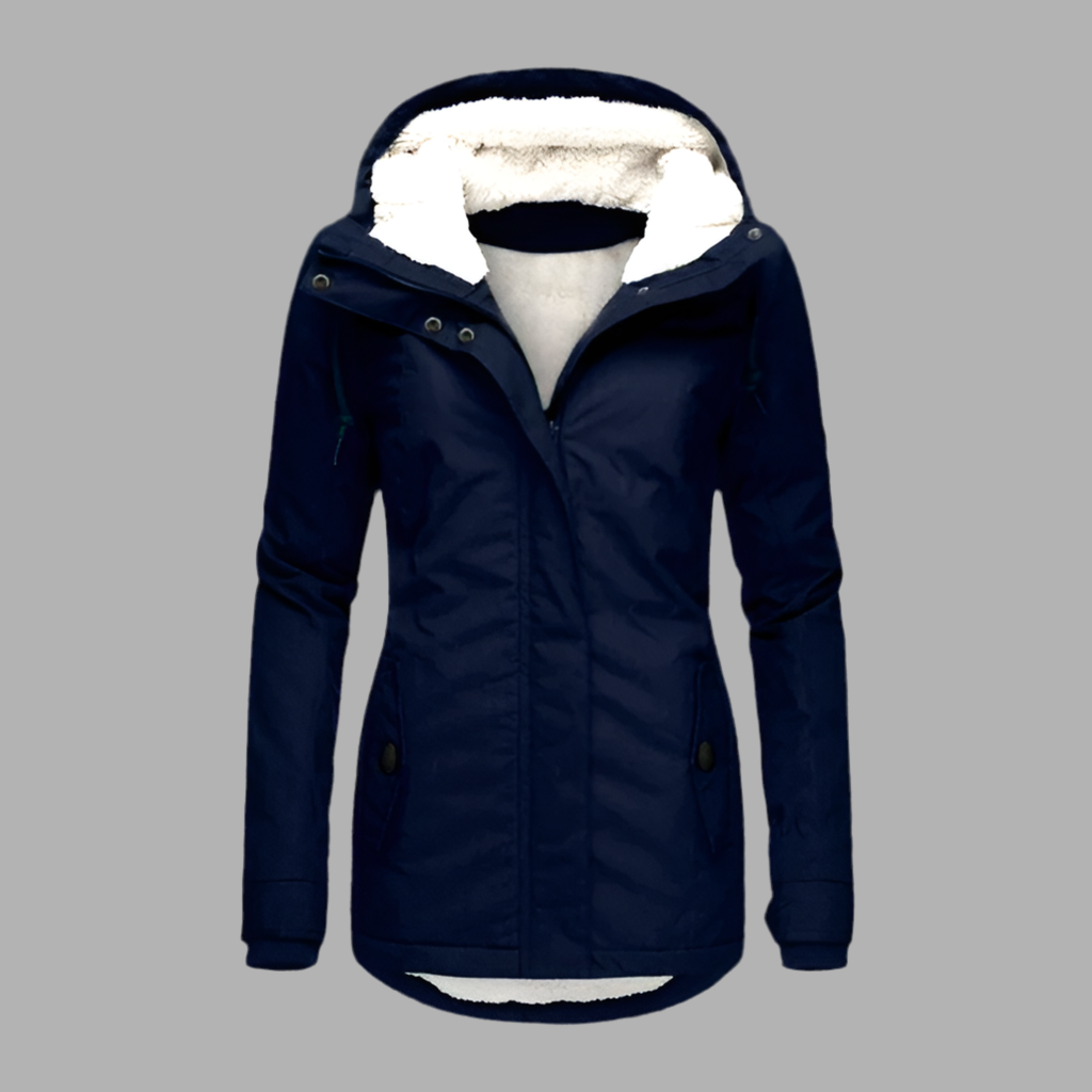 Winterjacke für Damen mit Kapuze & Reißverschluss – Warm & Wetterfest