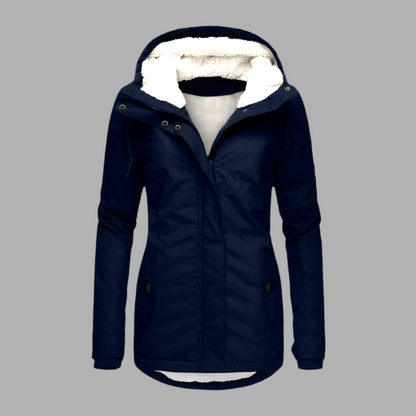 Winterjacke für Damen mit Kapuze & Reißverschluss – Warm & Wetterfest