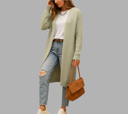 Lange Strickjacke ohne Verschluss