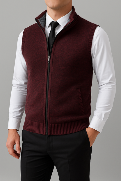 Elegante Strickweste mit Reißverschluss und Modernem Schnitt