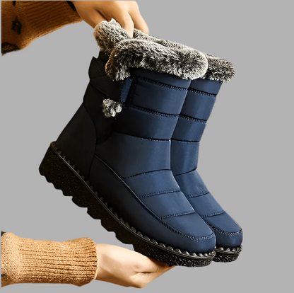 Stiefel Winter Damen – Warm gefütterte Steppstiefel mit Profilsohle