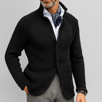 Herren-Strickjacke mit Kragen | Warm aus Strick