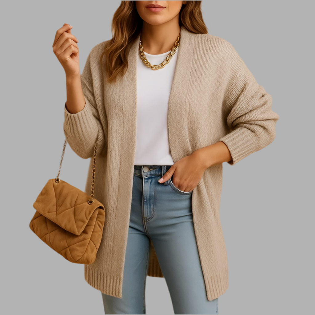 Lange Strickjacke ohne Verschluss