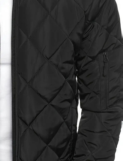 Gesteppte Jacke mit Reißverschluss und Rundhalskragen