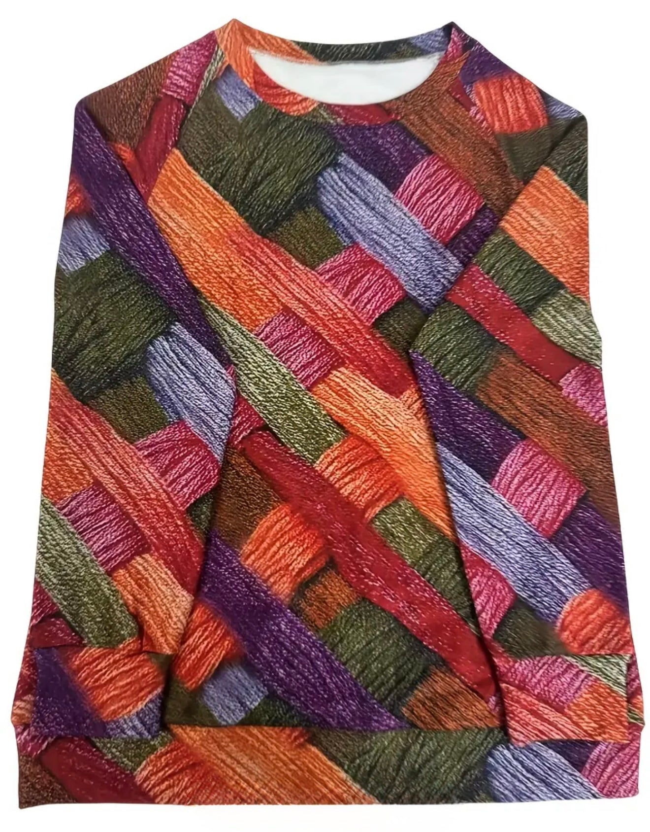 Damen Strickpullover mit Flechtmuster und Rundhalsausschnitt