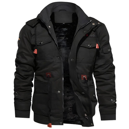 Herren Jacke mit Stehkragen und Mehrtaschen-Design