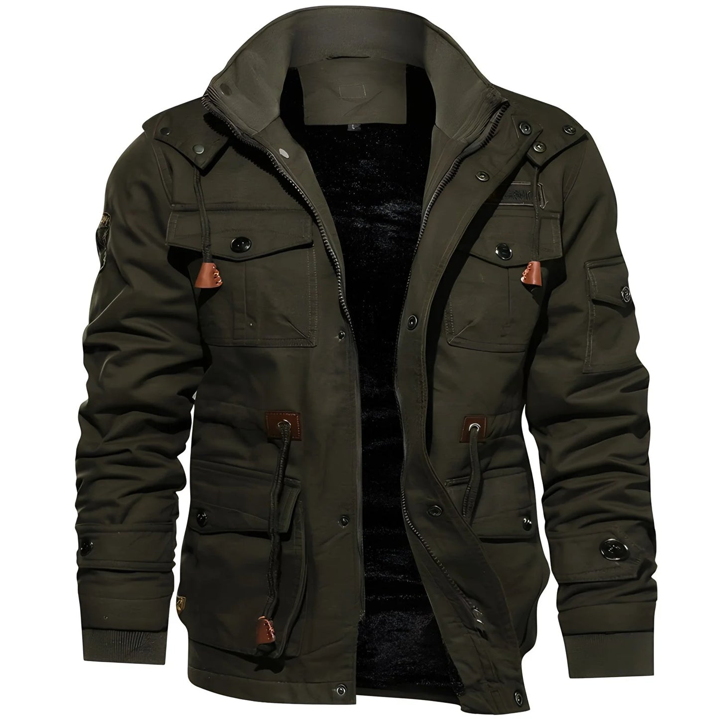 Herren Jacke mit Stehkragen und Mehrtaschen-Design