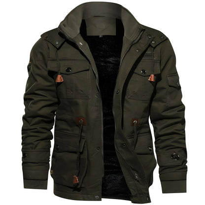 Herren Jacke mit Stehkragen und Mehrtaschen-Design