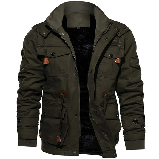 Herren Jacke mit Stehkragen und Mehrtaschen-Design