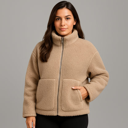 Damen Fleecejacke mit Stehkragen