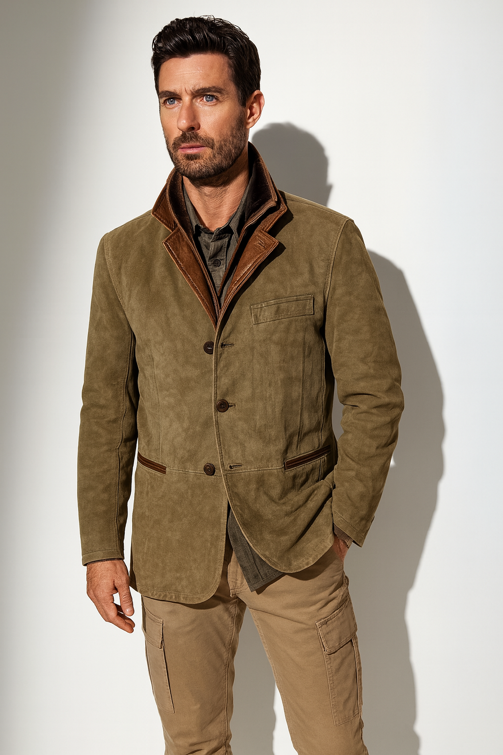 Langer Herren-Mantel | Warme Übergangsjacke