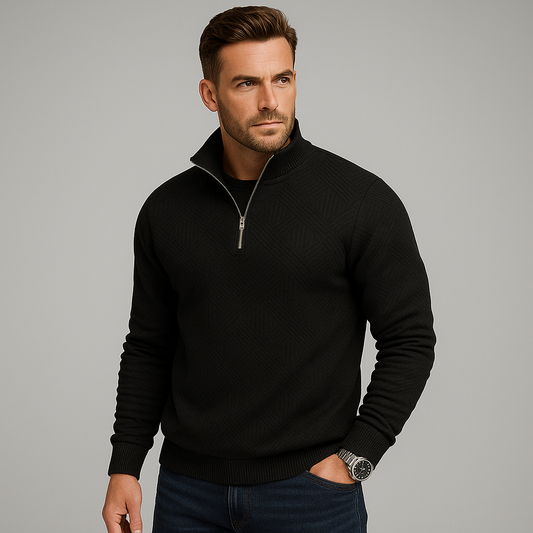 Herren Pullover mit halbem Reißverschluss