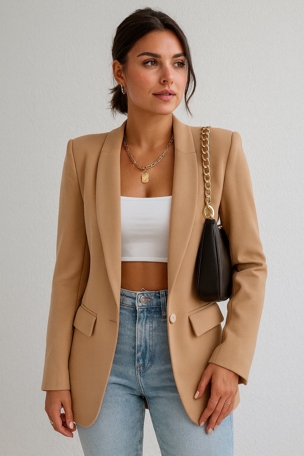 Langer Damen Blazer mit Kragen