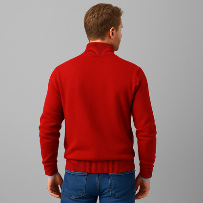 Herrenpullover mit Reißverschluss und Stehkragen