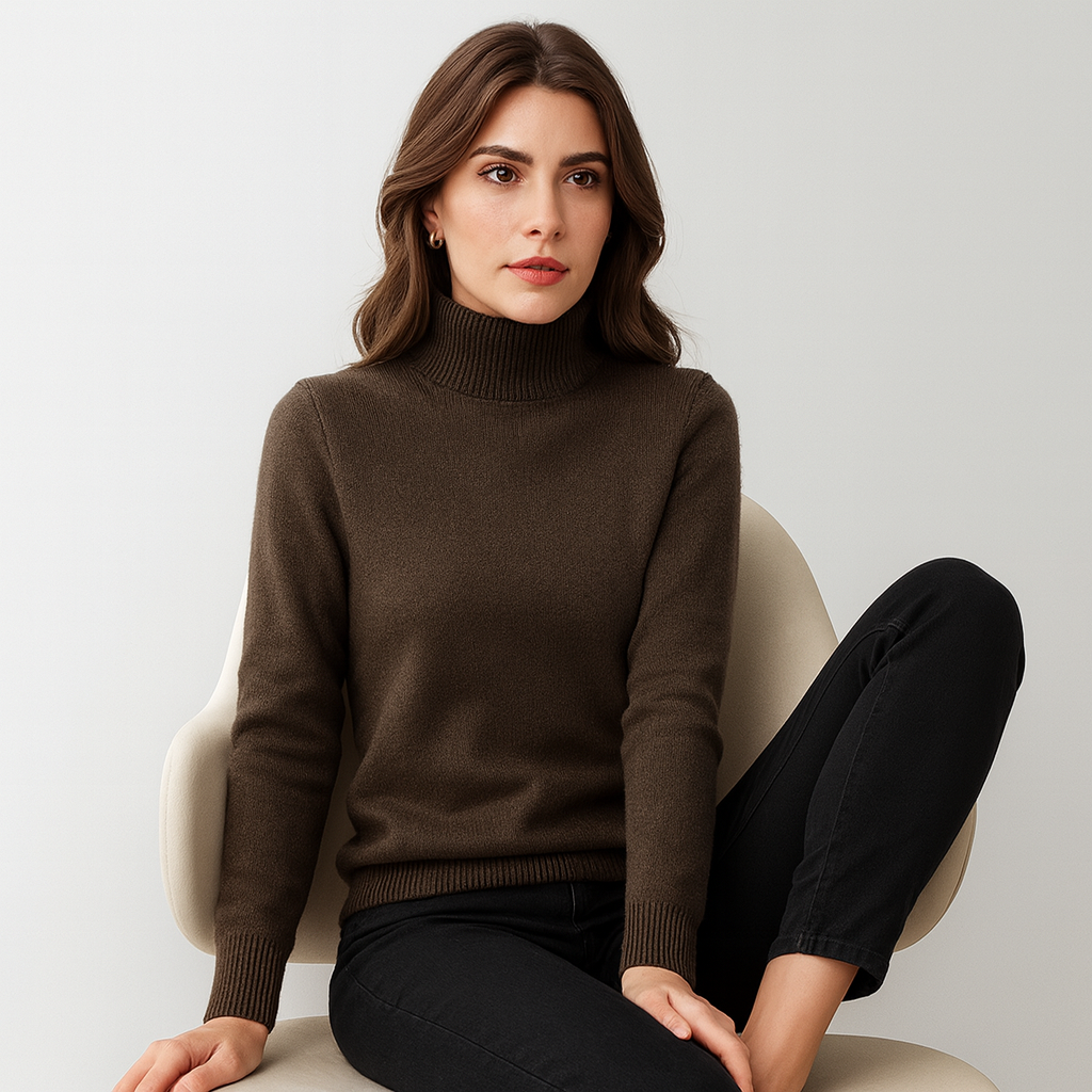 Damen Rollkragenpullover mit feinem Strick