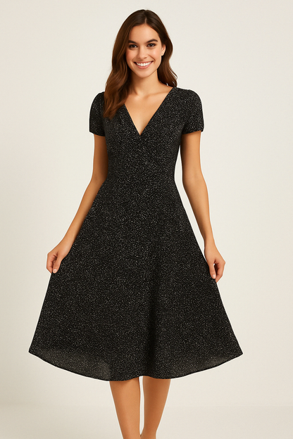 Elegantes Midi-Kleid für Damen mit V-Ausschnit