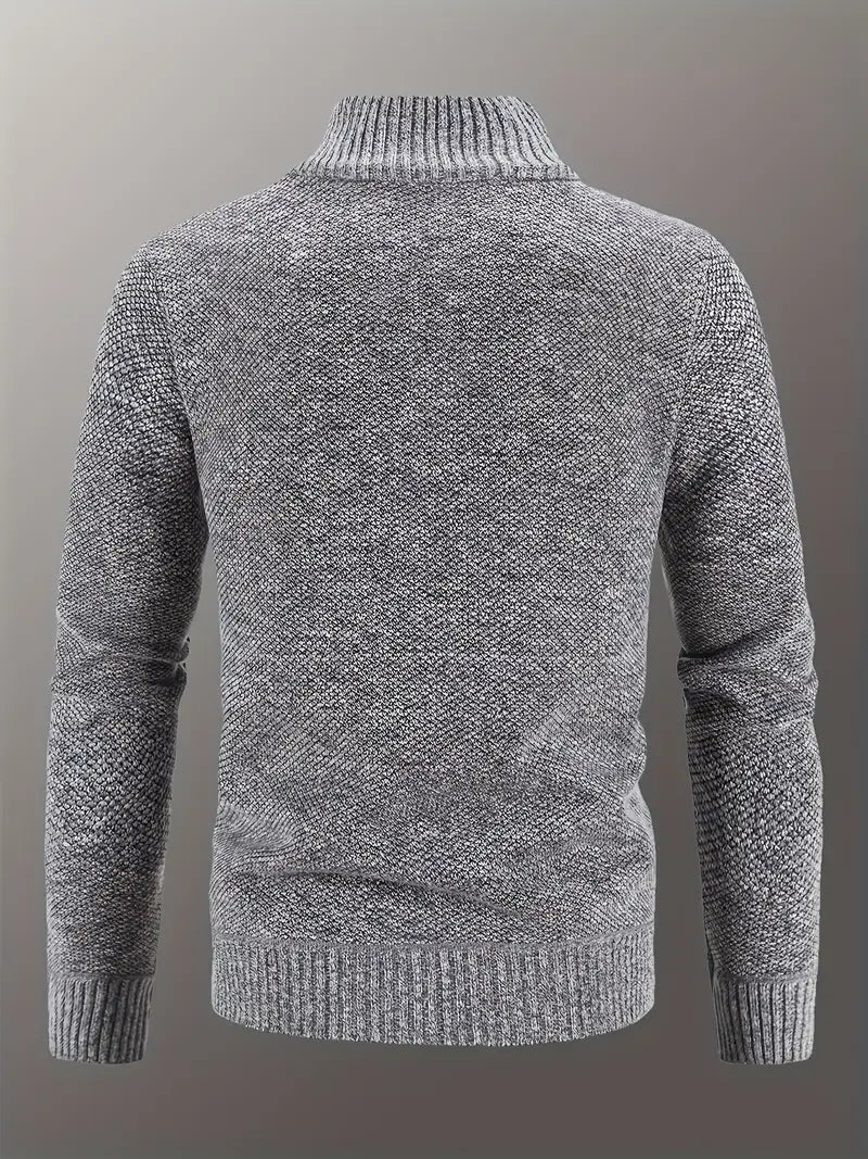Elegante Strickjacke für Herren mit Reißverschluss und Stehkragen