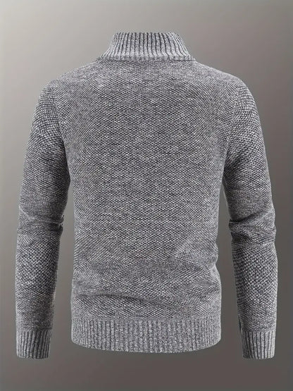 Elegante Strickjacke für Herren mit Reißverschluss und Stehkragen