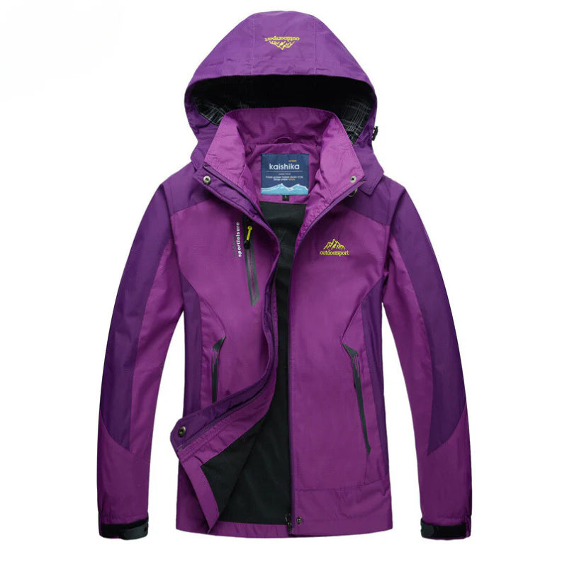 Damen Outdoorjacke mit Kapuze und Reißverschluss