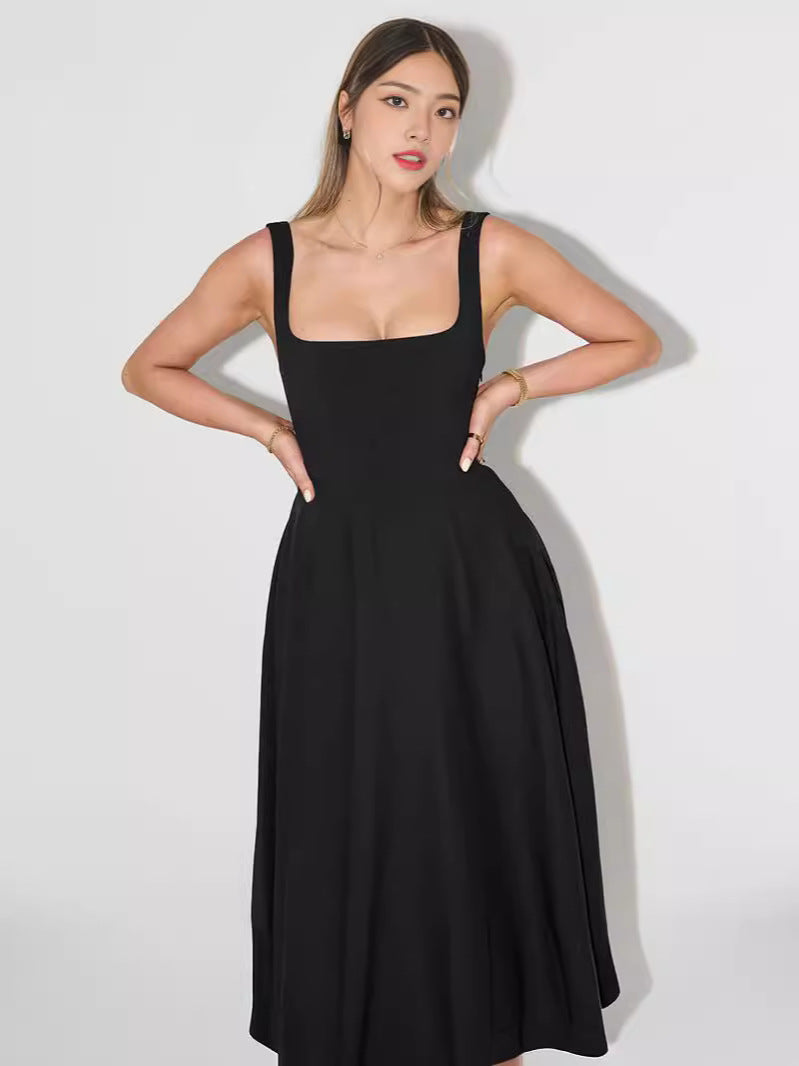 Damen Midikleid mit quadratischem Ausschnitt