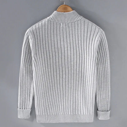 Elegante Herren-Strickjacke im Ripp-Design – Zeitlos, Weich & Bequem