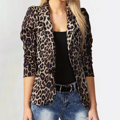 Eleganter Blazer für Damen mit Leopardenmuster