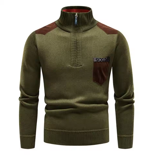 Gemütlicher Herren Pullover mit Stilvollen Details und Funktionalem Reißverschluss